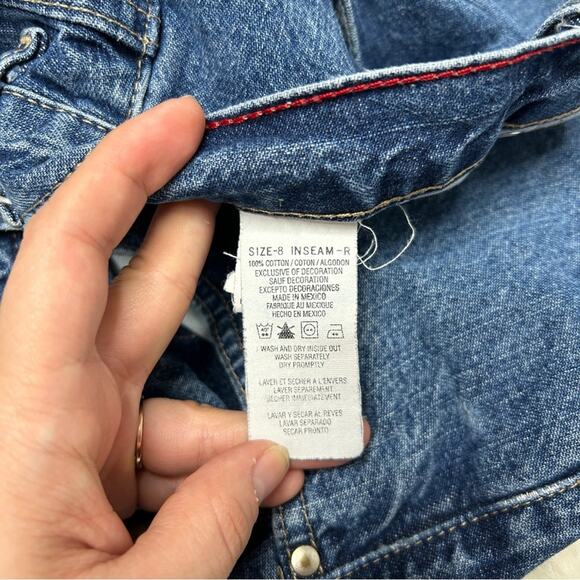 TOMMY HILFIGER Vintage Y2K 2000s Denim Cutoff Jean Shorts Size 8 Festival Casual - Picture 9 of 10